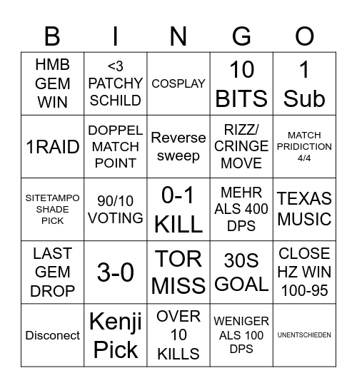 BRAWL CUP Bingo Card