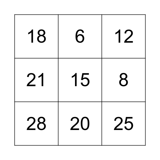 Farm Bingo! Bingo Card