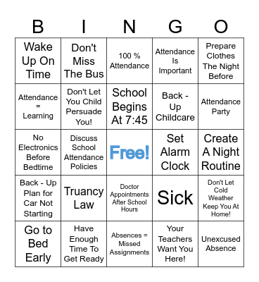 Attendance Works! Bingo Card