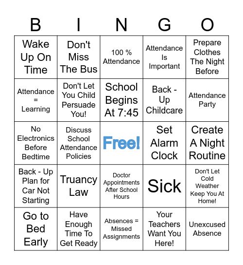 Attendance Works! Bingo Card