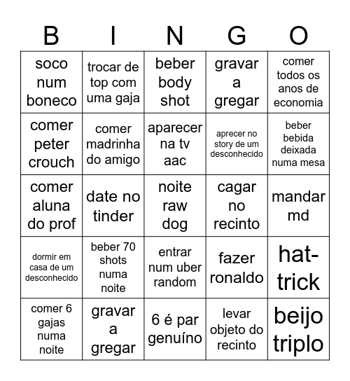 Bingo queima genuíno Bingo Card