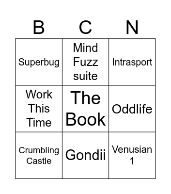 BCN N2 Bingo Card