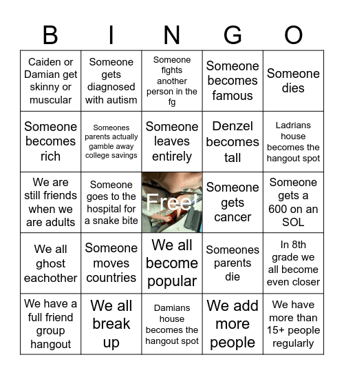 Friend Group Bingo Card