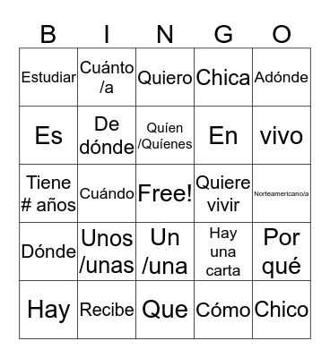 Capitulo1-1   Loteria Bingo Card