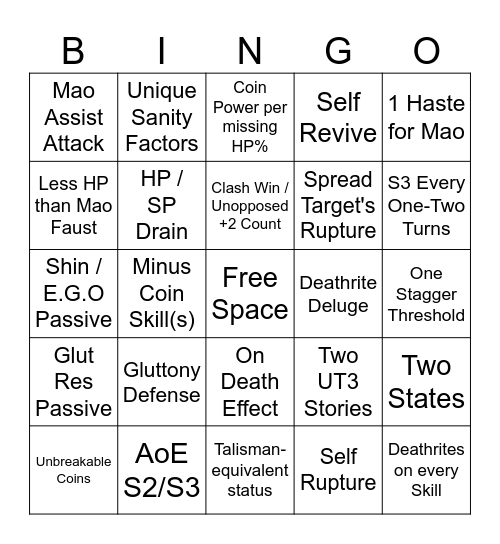 Hong Lu ID Bingo Card