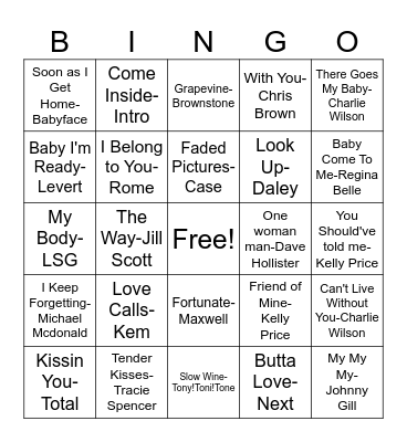 Music Bingo #1 Bingo Card