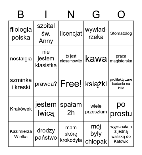 ADA Bingo Card