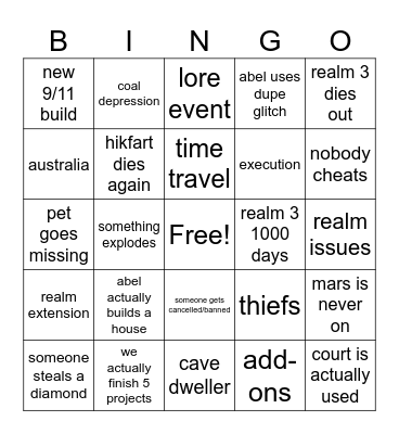 GC bingo 4 realm Bingo Card