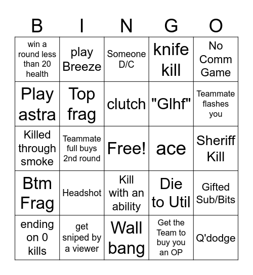 Sep vs Aji Bingo Card