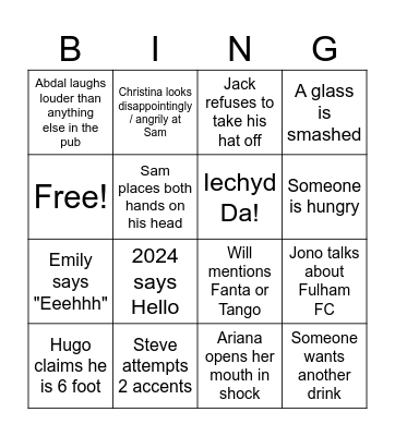 Bee's Card Bingo Card