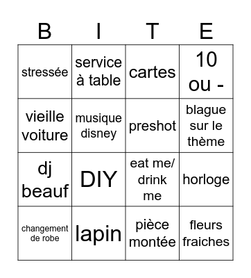 gros zizi poilu Bingo Card