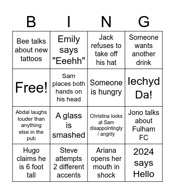 Will's Card Bingo Card