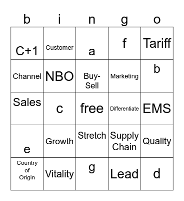 bingo Card