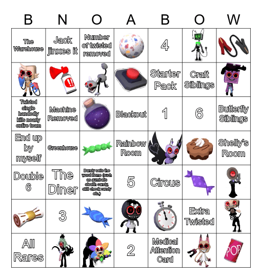 Dandys World Bingo Card