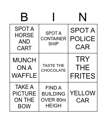 BELGIUM Bingo Card