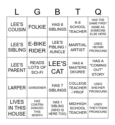 Mingle at Lee's MHA Party! Bingo Card
