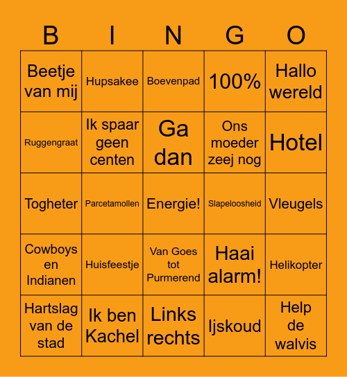 De Bataven VoetbalKamp BINGO! Bingo Card