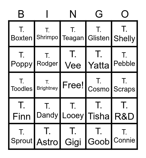 DW TWISTED BINGO Card