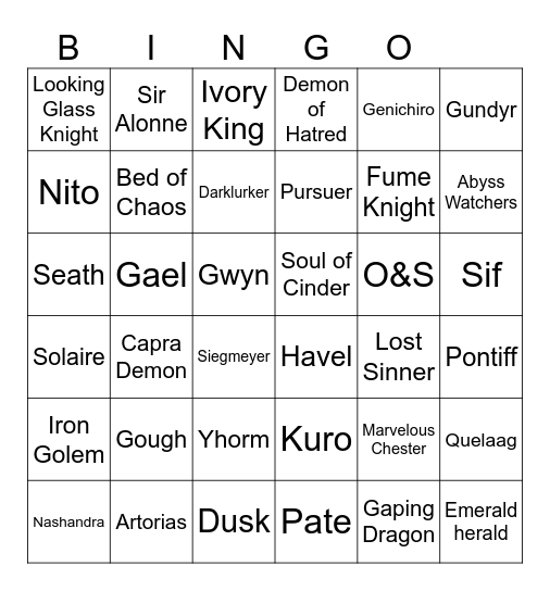 Matthew Bingo Card