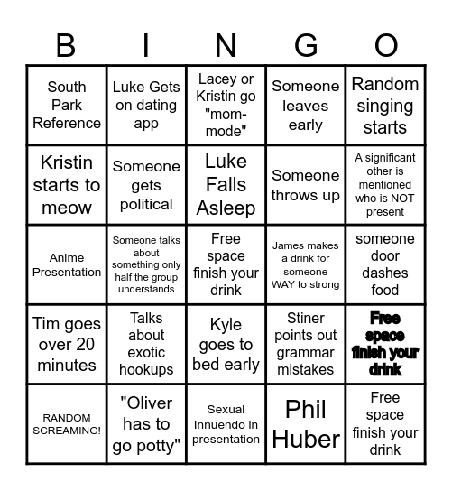 Plain Pals Presentation Night By SDR Bingo Card