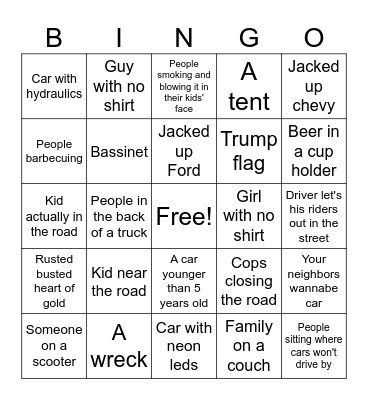 Springfield car show Bingo Card