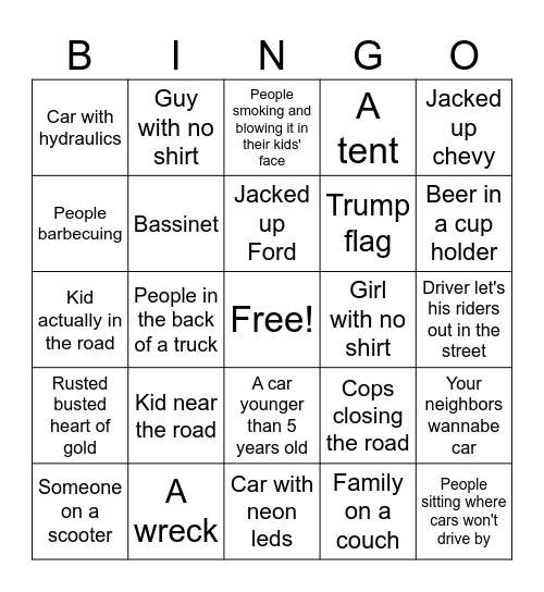 Springfield car show Bingo Card