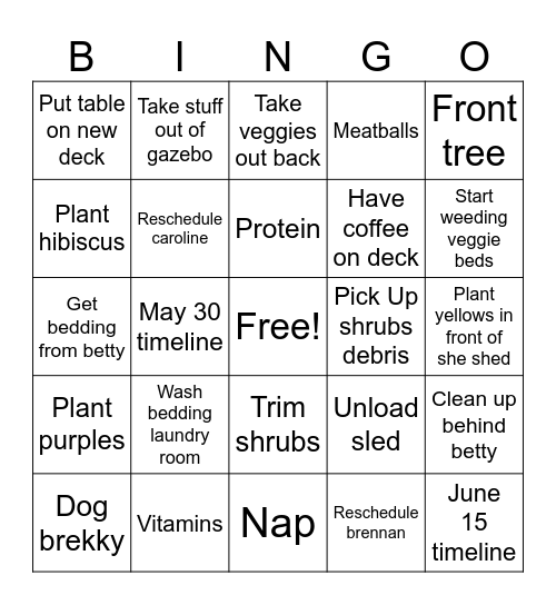 Shundddessa Bingo Card