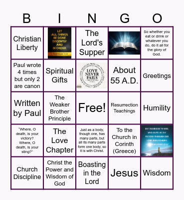 1 Corinthians Bingo Card