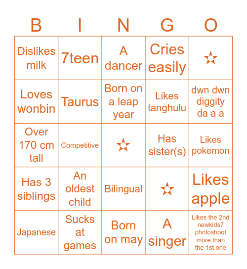 Kaira Bingo! Bingo Card
