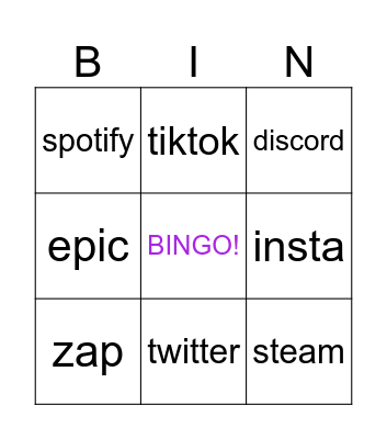 Bingo SB Bingo Card
