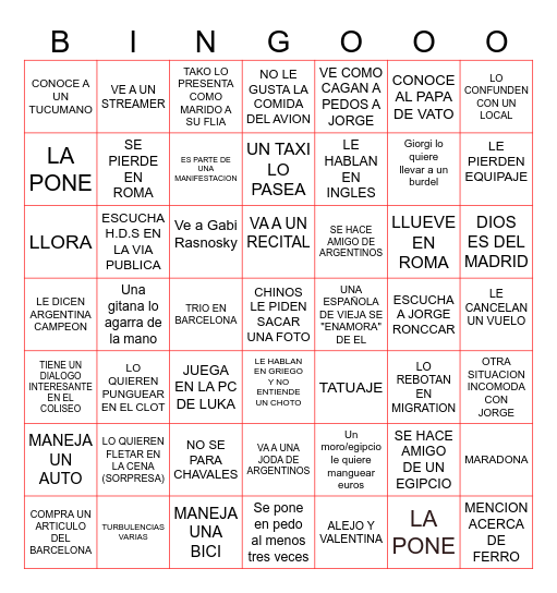 Lauti en Europa Bingo Card