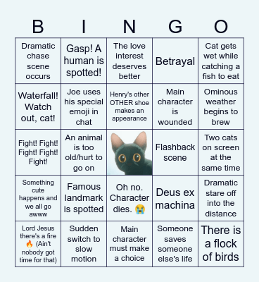 Flow Maovie Night Bingo Card