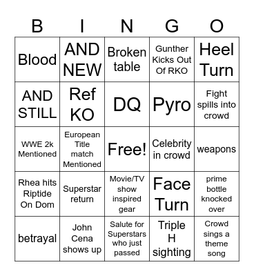 Aaron's Bash In Berlin Bingo card 2024 Bingo Card
