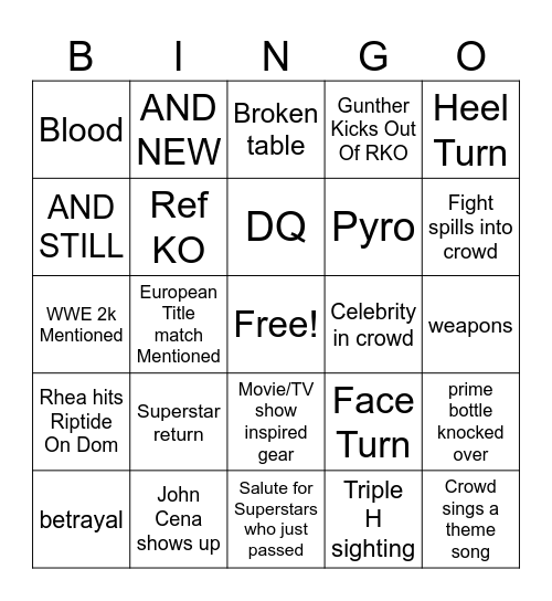 Aaron's Bash In Berlin Bingo card 2024 Bingo Card