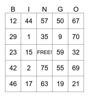 RELAY FOR LIFE 2013 Bingo Card