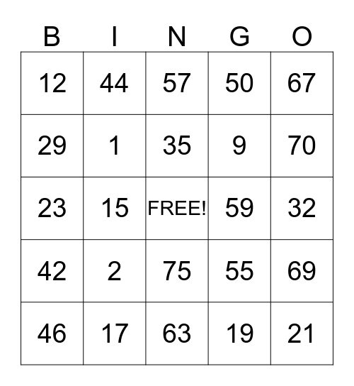 RELAY FOR LIFE 2013 Bingo Card
