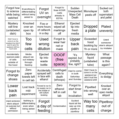 iPSC-lab cell culture binge Bingo Card