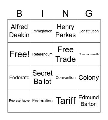 Concepts Task 6 Bingo Card