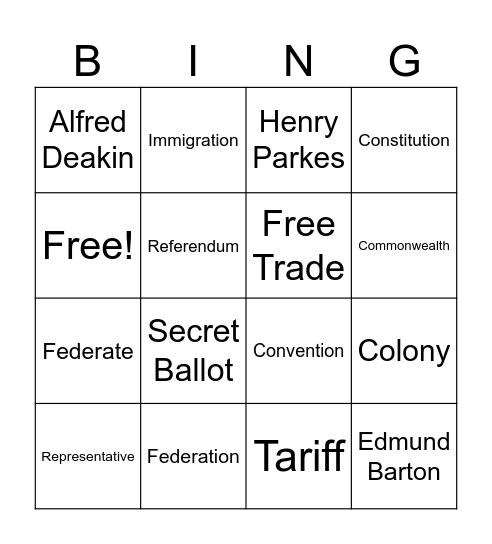 Concepts Task 6 Bingo Card