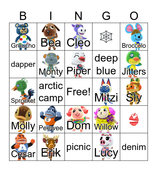 Animal Crossing Bingo Card