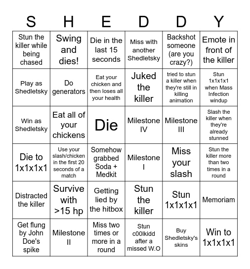 Shedletsky Main Bingo Card