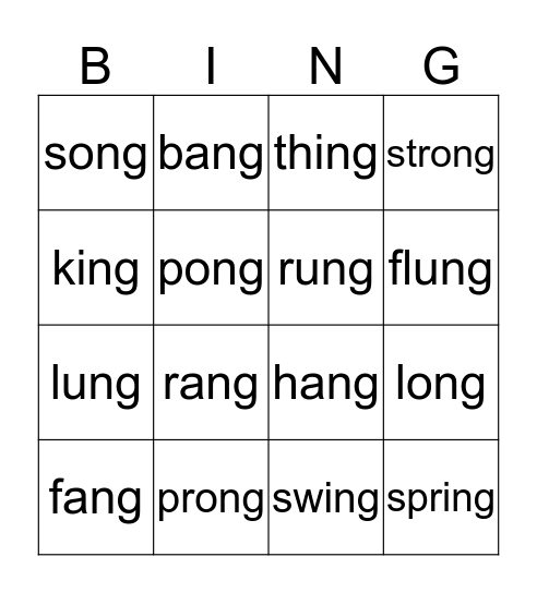 Glued Sound Bingo Card