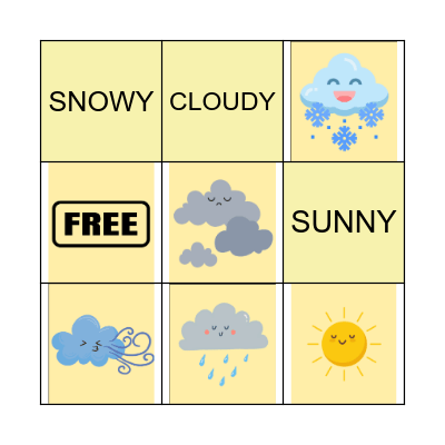 WEATHER Bingo Card