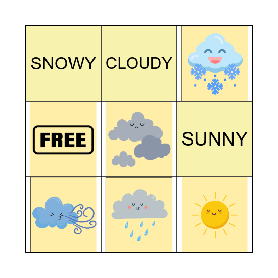 WEATHER Bingo Card