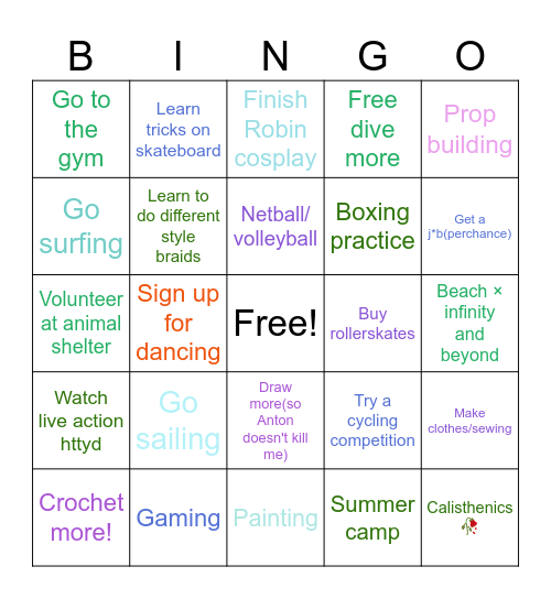 SUMMER 2025 BINGO Card