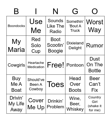 ———Country——— Bingo Card