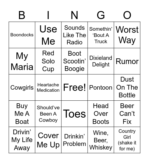 ———Country——— Bingo Card