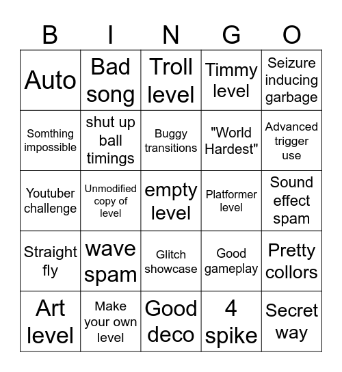 Recent Tab Bingo Card