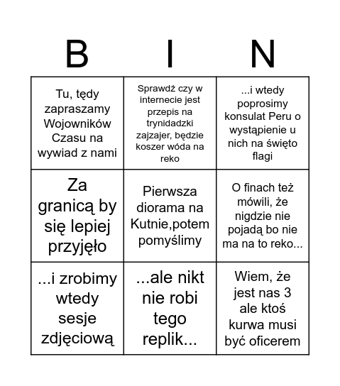 Niszowy reko projekt bingo Card