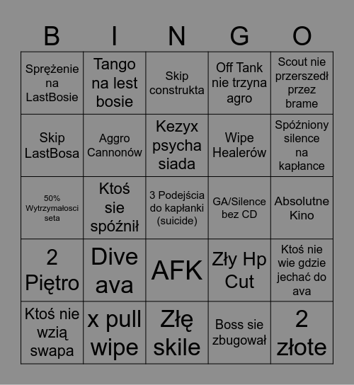 Kezyx  Avalon Bingo Card